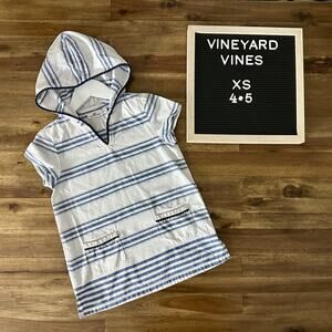 Vineyard Vines Hood White Navy Striped Swim Cotton Short Sleeve Cover Up XS/4/5